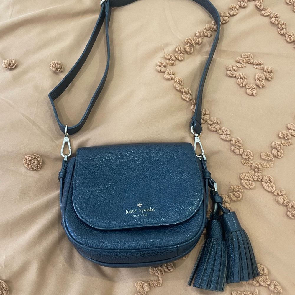 Kate Spade Black Crossbody Bag with Tassels